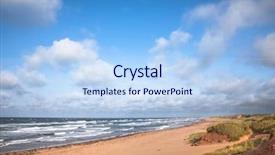  Presentation with seas - Presentation theme consisting of deserted beach and choppy seas background and a light blue colored foreground