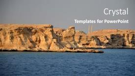  Presentation with egypt - Colorful presentation theme enhanced with deserted-coast-of-the-sinai backdrop and a gray colored foreground
