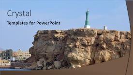  Presentation with egypt - Colorful presentation design enhanced with deserted-coast-of-the-sinai backdrop and a light blue colored foreground