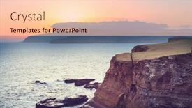  Presentation with pacific - Amazing PPT theme having deserted-coastline-landscapes-in-pacific backdrop and a lemonade colored foreground