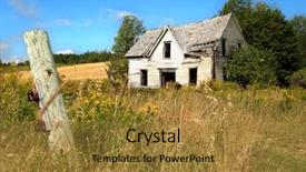  Presentation with canada - Presentation design consisting of deserted house in a meadow background and a gold colored foreground