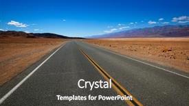  Presentation with heart death - PPT theme enhanced with deserted route 190 highway in heart of death valley california background and a dark gray colored foreground