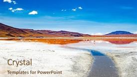  Presentation with beautiful spanish landscape costa blanca - Slides consisting of deserts volcanoes - beautiful bolivian desert landscape background and a sky blue colored foreground