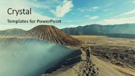  Presentation with volcano - Presentation consisting of deserts volcanoes - hike in bromo volcano background and a seafoam green colored foreground