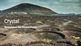  Presentation with vineyards - PPT theme having deserts volcanoes - vineyards in la geria lanzarote background and a tawny brown colored foreground