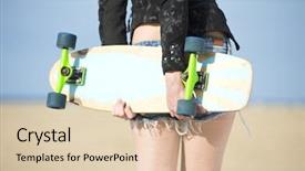  Presentation with welcome back design - Beautiful theme featuring desig - fashionale woman in hot pants backdrop and a lemonade colored foreground