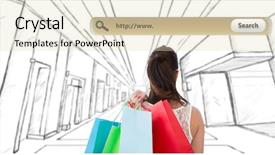  Presentation with search engine - Slides enhanced with desig - rear view of brunette holding background and a lemonade colored foreground