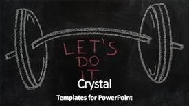  Presentation with barbell - Theme having disiplin design - barbell drawn and let's do background and a  colored foreground