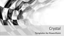  Presentation with checkered flag - Audience pleasing slide deck consisting of design - checkered black and white racing backdrop and a light gray colored foreground