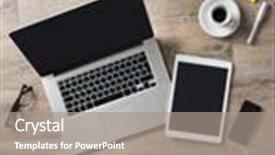  Presentation with smartphone - Colorful presentation design enhanced with put your responsive web backdrop and a gray colored foreground