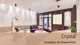  Presentation with furniture - Amazing presentation theme having design - decoration and furniture in moder backdrop and a coral colored foreground