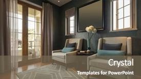  Presentation with furniture design - Audience pleasing presentation design consisting of design - decoration and furniture of living backdrop and a violet colored foreground