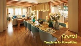  Presentation with furniture design - Amazing slide deck having design - decoration and furniture of modern backdrop and a tawny brown colored foreground