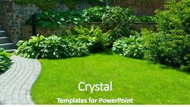  Presentation with botanical - Presentation theme enhanced with design - garden stone path with grass background and a shamrock green colored foreground