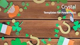  Presentation with celebration - Audience pleasing presentation theme consisting of celtic design - holidays and celebration concept backdrop and a tawny brown colored foreground