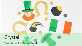  Presentation with celebration - Audience pleasing PPT theme consisting of celtic design - holidays and celebration concept backdrop and a mint green colored foreground