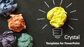  Presentation with best idea - Colorful presentation design enhanced with design - inspiration concept crumpled paper light backdrop and a dark gray colored foreground