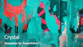  Presentation with posters - Presentation theme featuring design - old posters grunge textures background and a teal colored foreground