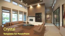  Presentation with height - Slides enhanced with design - spacious living room with double background and a tawny brown colored foreground