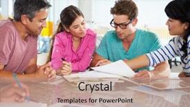  Presentation with design team - PPT layouts with design - team meeting in creative office background and a coral colored foreground