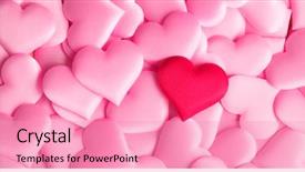  Presentation with pink satin - Presentation theme enhanced with valentine's day hearts background background and a coral colored foreground