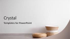  Presentation with interior design - Slide deck with design - wicker stool in light room background and a light gray colored foreground