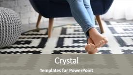  Presentation with home design - Slide set with design - woman sitting in armchair background and a gray colored foreground