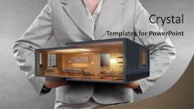  Presentation with mixed realit - Amazing PPT theme having design 3d - realize your interior dream mixed backdrop and a light gray colored foreground