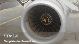  Presentation with aircraft engine - PPT layouts featuring design aerospace - jet engine of a new background and a gray colored foreground