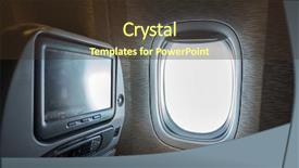  Presentation with sunlight - Audience pleasing PPT layouts consisting of design aerospace - window in airplane with sunlight backdrop and a tawny brown colored foreground