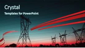  Presentation with electricity - Cool new theme with design against the evening electricity backdrop and a wine colored foreground