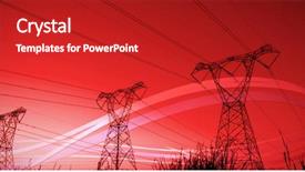  Presentation with electricity - Presentation design consisting of design against the evening electricity background and a crimson colored foreground