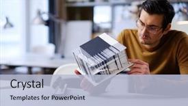  Presentation with engineering design - Beautiful presentation featuring design and engineering architecture backdrop and a light blue colored foreground