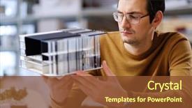  Presentation with engineering design - Colorful PPT theme enhanced with design and engineering architecture backdrop and a tawny brown colored foreground