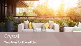  Presentation with furniture design - Colorful PPT theme enhanced with design and furniture in modern backdrop and a coral colored foreground