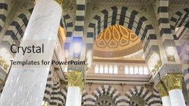 Presentation with islamic design - Cool new theme with design arabesque - arch islamic architecture in mecca backdrop and a coral colored foreground