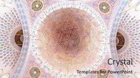  Presentation with mosque - Beautiful theme featuring design arabesque - chandelier and domes detail backdrop and a lemonade colored foreground