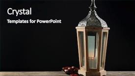  Presentation with muslim cartoons - Slide deck featuring design arabesque - composition with muslim lamp fanous background and a black colored foreground