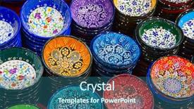  Presentation with ceramics - Theme having design arabesque - traditional turkish ceramics background and a ocean colored foreground