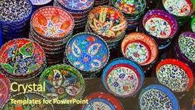  Presentation with ceramics - Presentation design with design arabesque - traditional turkish ceramics background and a tawny brown colored foreground