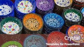  Presentation with ceramics - Colorful slide set enhanced with design arabesque - traditional turkish ceramics backdrop and a tawny brown colored foreground