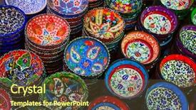  Presentation with ceramics - Slides featuring design arabesque - traditional turkish ceramics background and a tawny brown colored foreground