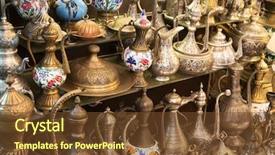  Presentation with turkish - Audience pleasing PPT theme consisting of design arabesque - traditional turkish iron works backdrop and a tawny brown colored foreground