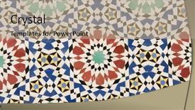  Presentation with ceramics - Audience pleasing presentation theme consisting of design arabesque - traditional vintage ceramics morocco backdrop and a coral colored foreground