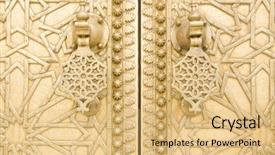  Presentation with morocco - Slides consisting of design arabesque - traditional vintage detail of door background and a yellow colored foreground