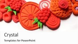  Presentation with fruits - Colorful PPT theme enhanced with design biologia - handmade plasticine summer fruits collection backdrop and a  colored foreground