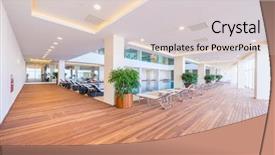  Presentation with clean water healthy concept - Audience pleasing slide deck consisting of design blue - indoor swimming pool in healthy backdrop and a lemonade colored foreground