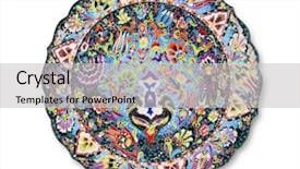  Presentation with ceramic - Amazing slide set having design blue - traditional decorative ceramic plate backdrop and a light gray colored foreground