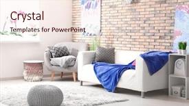  Presentation with room interior design - Slides featuring design color - beautiful modern room interior background and a  colored foreground