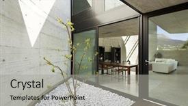  Presentation with veranda - Presentation design enhanced with design concrete - beautiful modern house in cement background and a light gray colored foreground